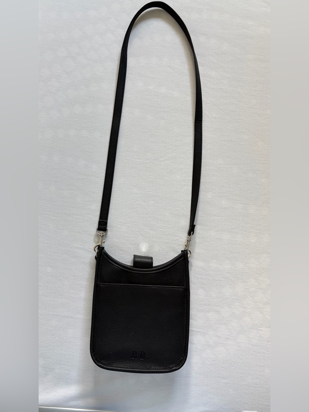 Rae Dunn Black Pebbled Faux Leather Mini Crossbody